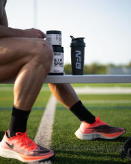 Endurance training scene with BPN G.1.M packaging