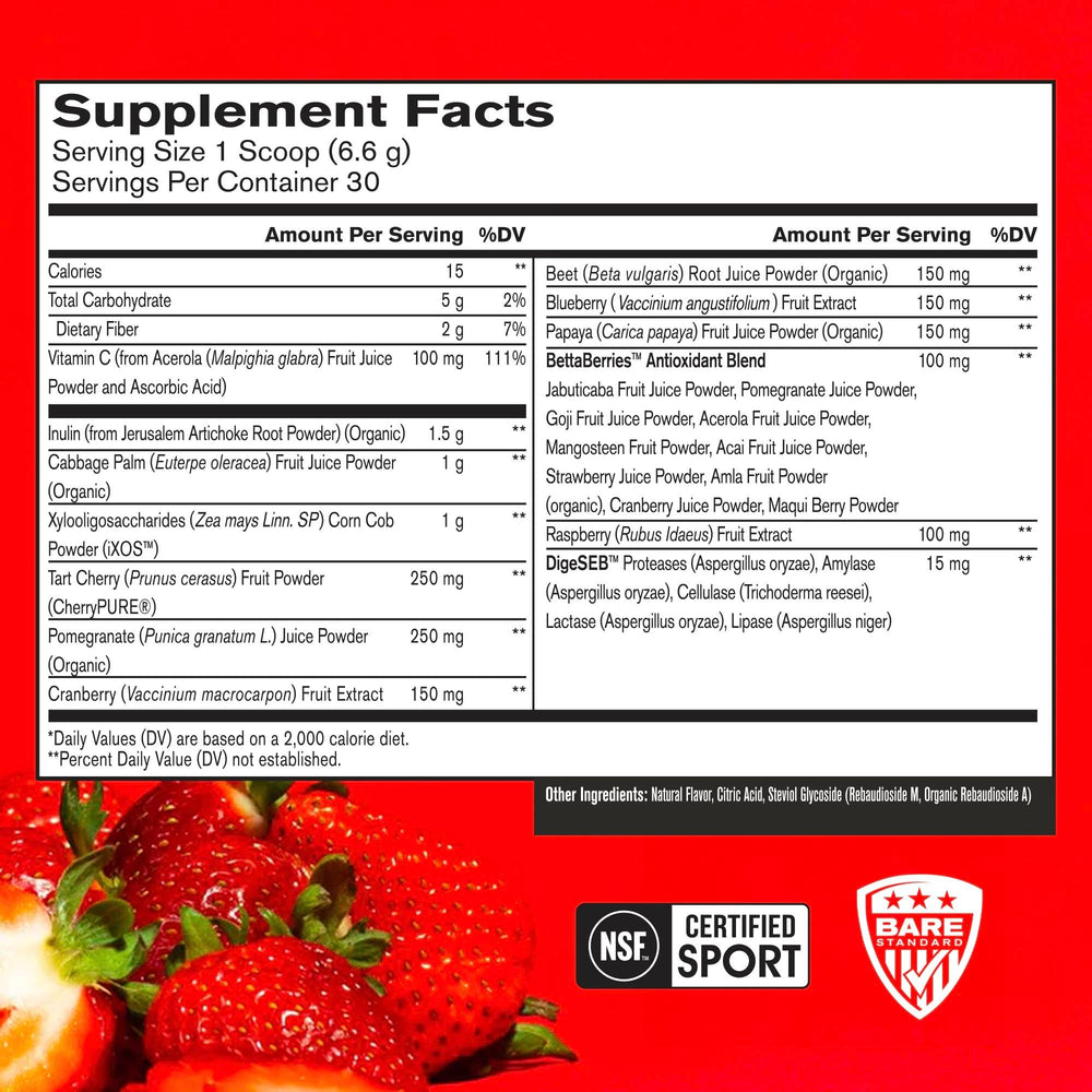 Close-up of BPN Strong Reds Strawberry label on jar
