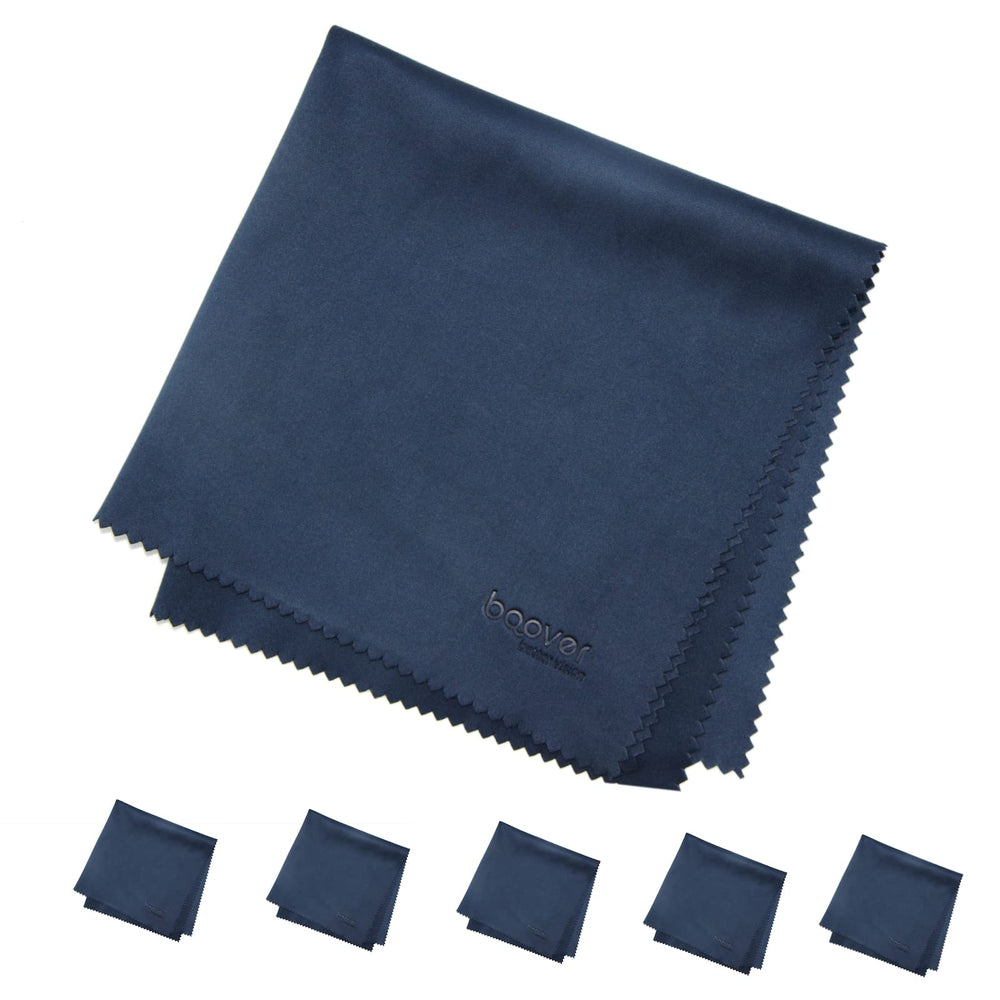 Bqover 6-pack 11x11 blue microfiber cleaning cloths – pack of six