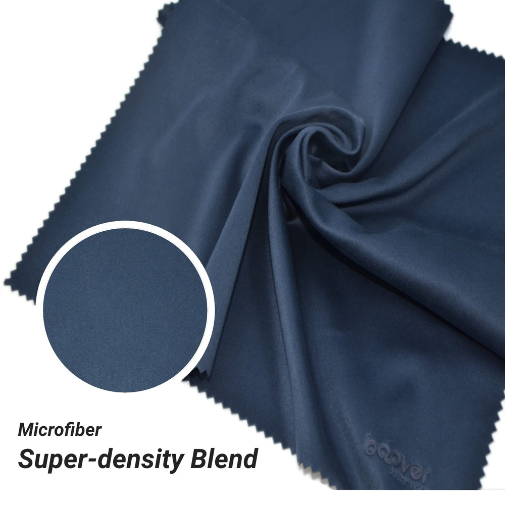 Close-up of 11x11 inch blue microfiber cleaning cloth