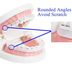 Hard and rigid clip design for braces compatibility