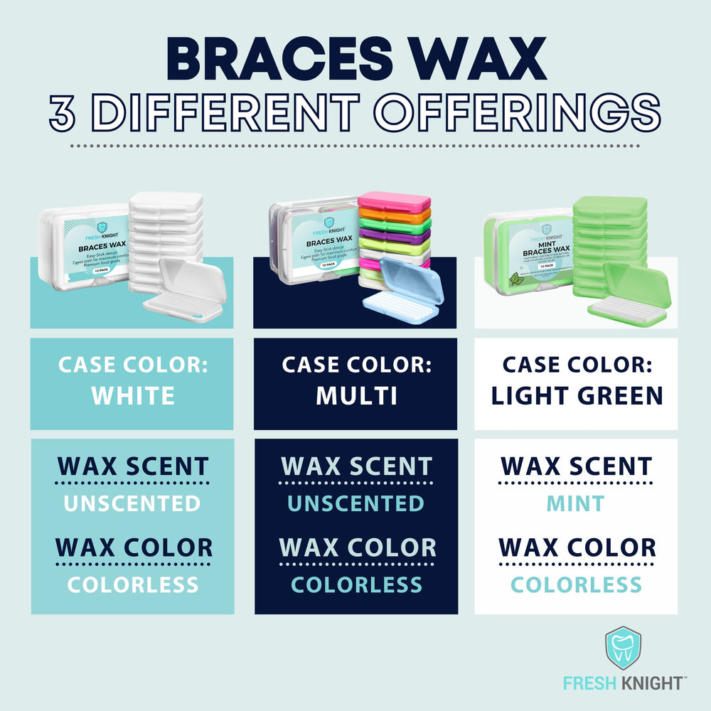 All 50 wax strips laid out for braces comfort