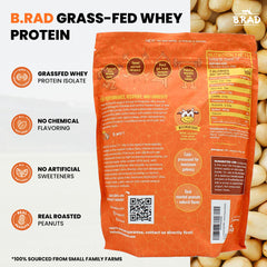 B.rad Grass-Fed Whey Isolate powder scoop highlights easy portioning for quick mixes