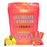 B rad Superdrink tub packaging front for quick hydration and performance