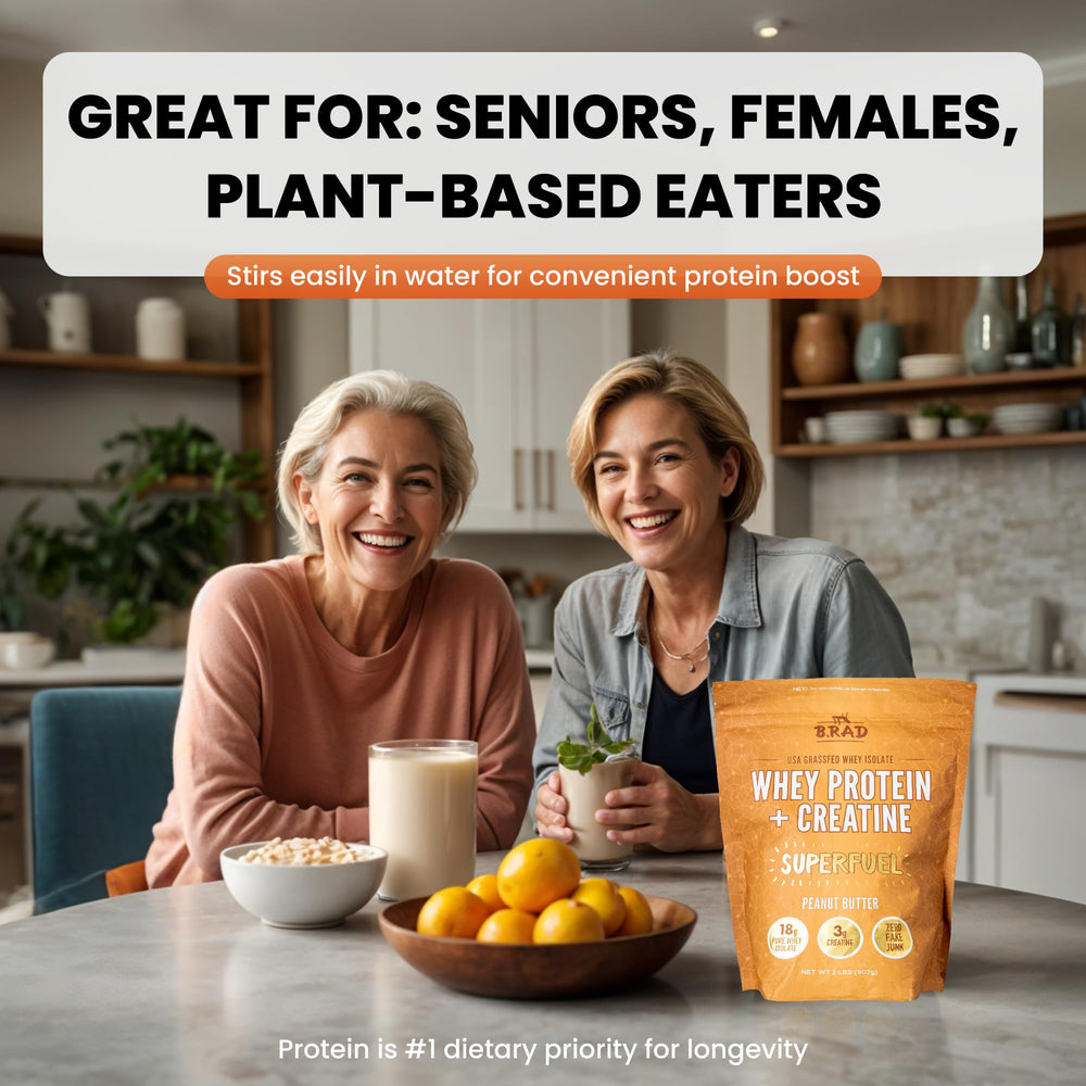 B.rad Superfuel smoothie and yogurt serving illustrates versatile post-workout use.