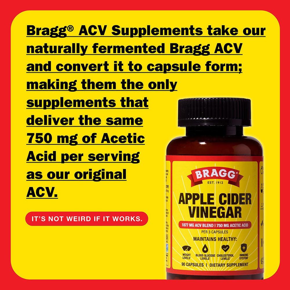 ACV capsules with immune-support graphic showing Vitamin D and Zinc