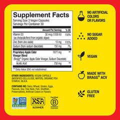 Bragg ACV capsules ingredients and nutrition label