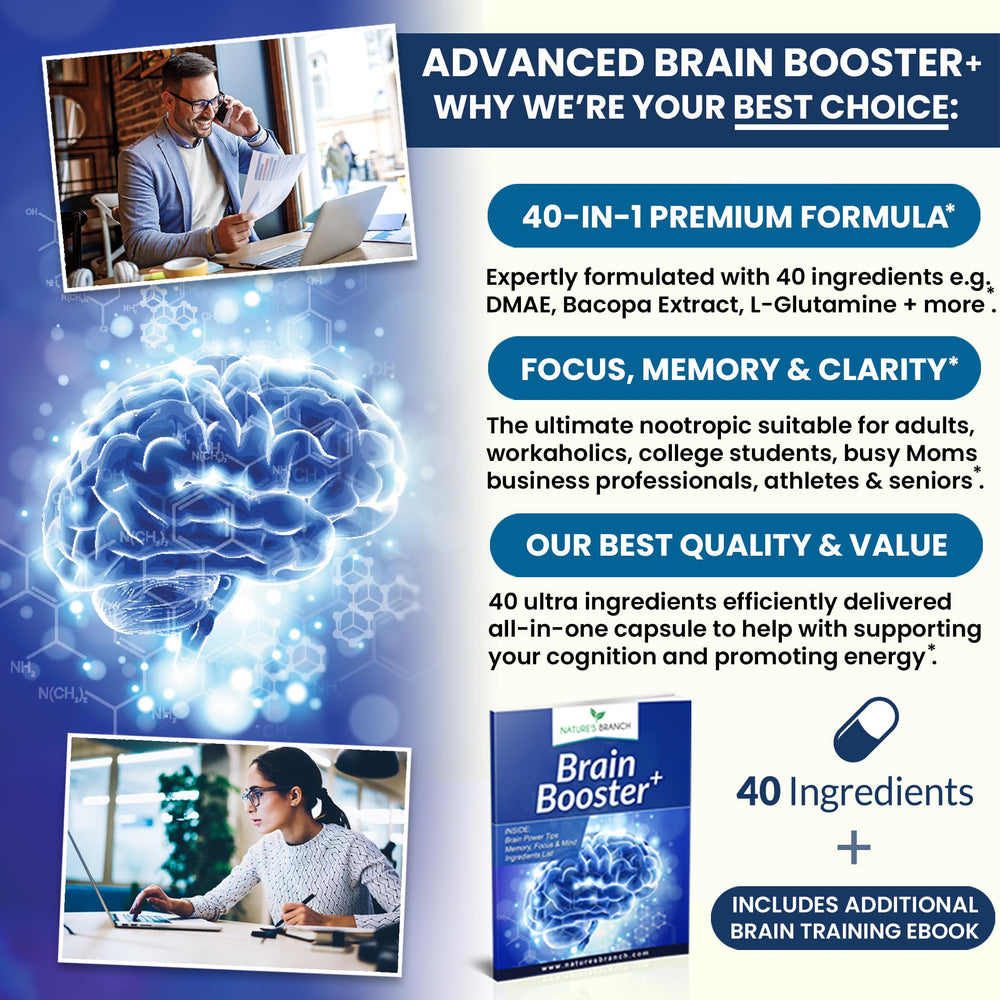 DMAE and ingredients highlighted on Brain Booster formula