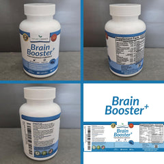 60 capsules bottle displayed with bold Brain Booster branding