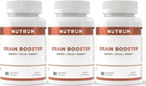 Nutrum Brain Booster bottle and packaging on white background