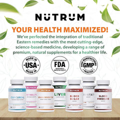 Front and back view of Nutrum Brain Booster packaging