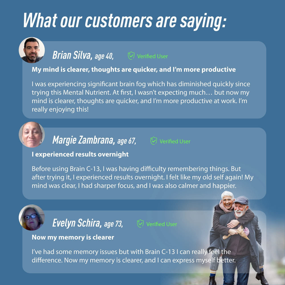 Lifestyle shot of Brain C-13 cognitive booster on a desk