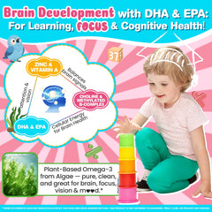 Gummy vitamin for brain development and vision in children