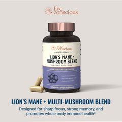 Focus and mental clarity support with mushroom blend