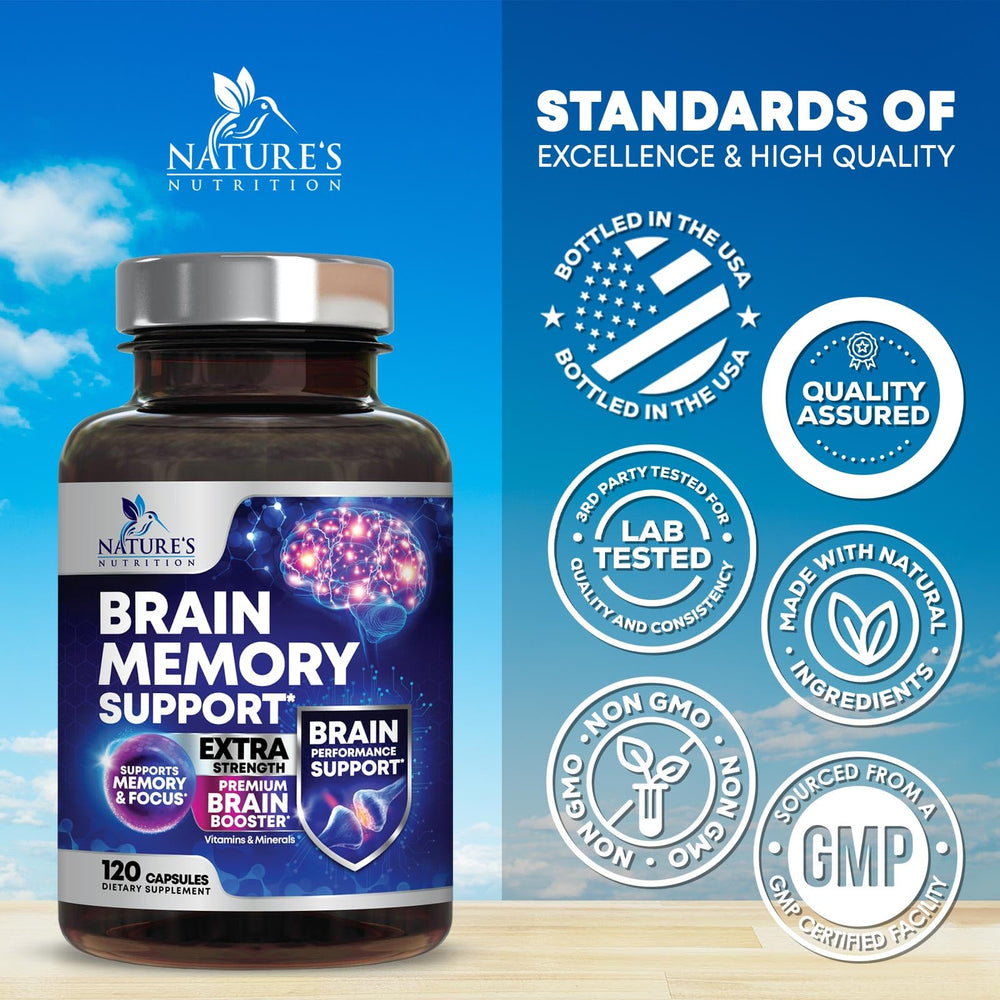Brain health cognitive vitamins packaging showing bottle and tablets