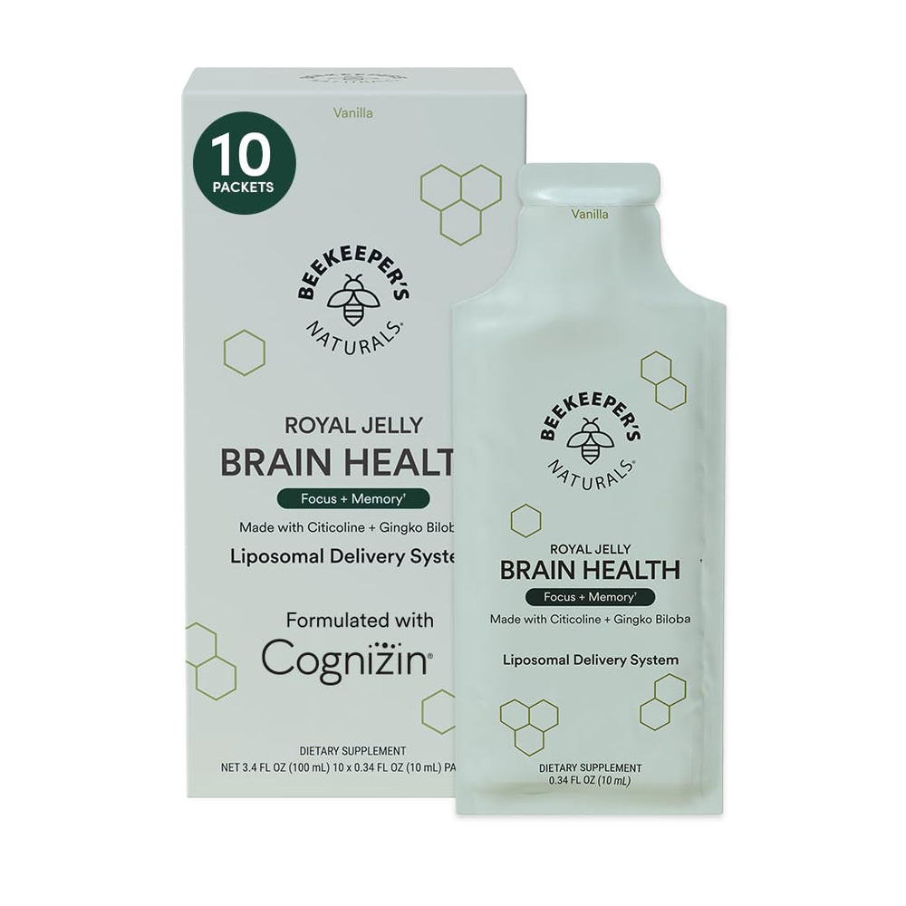 Liposomal brain health packets with vanilla flavor and royal jelly