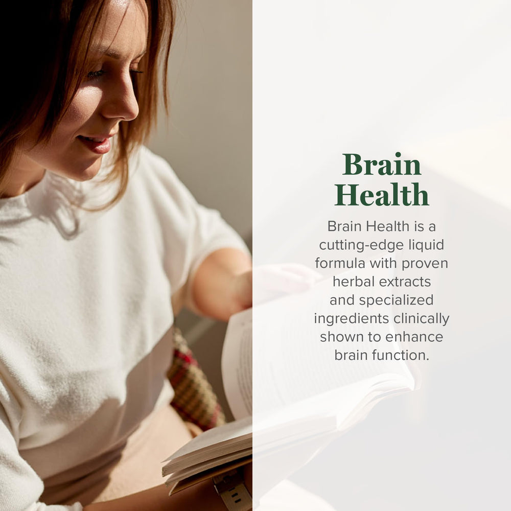 Brain Health supplement highlighting memory and focus benefits