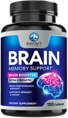 Bottle of Brain Memory Supplement with 120 capsules