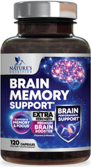 Bottle of Brain Memory Supplement Pills with 120 capsules