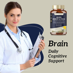 Focused person taking a cognitive supplement