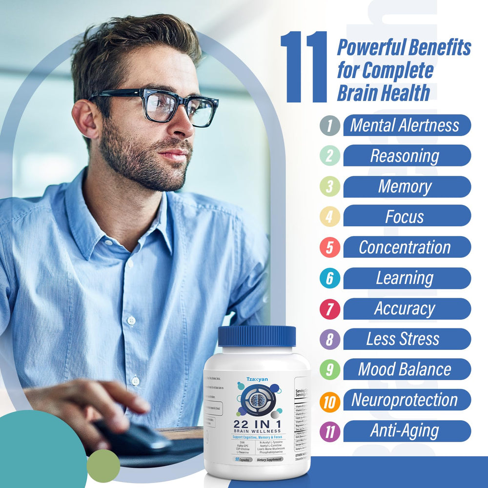 Close-up of Bacopa Monnieri and Lion's Mane as brain health ingredients