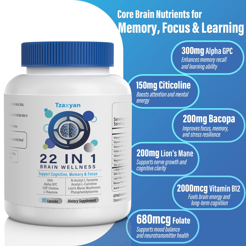 DHA capsules and Vitamin B complex for cognitive support
