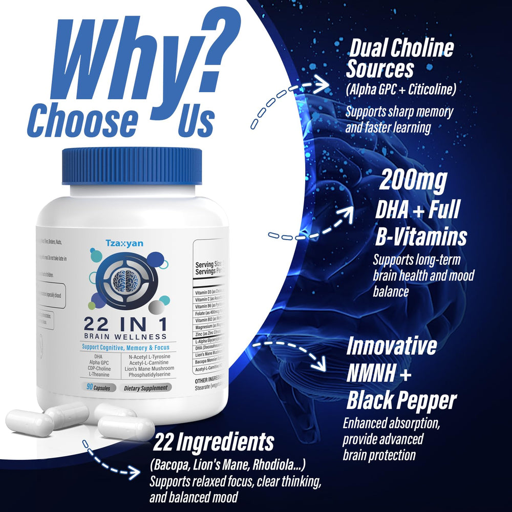 Caffeine from green tea and L-Theanine for calm focus