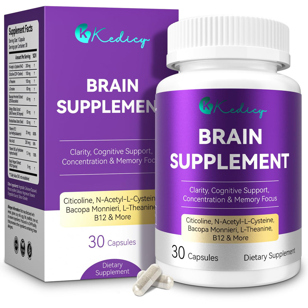Brain supplements bottle showing 30-day supply