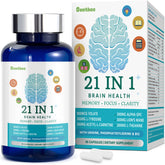 Brain supplements bottle with 90 capsules for memory and focus