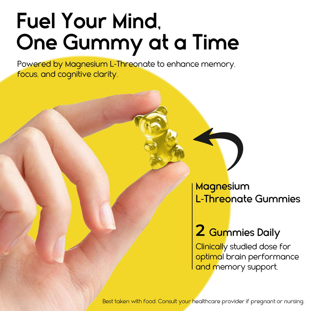 Graphic showing brain support, memory and focus benefits.