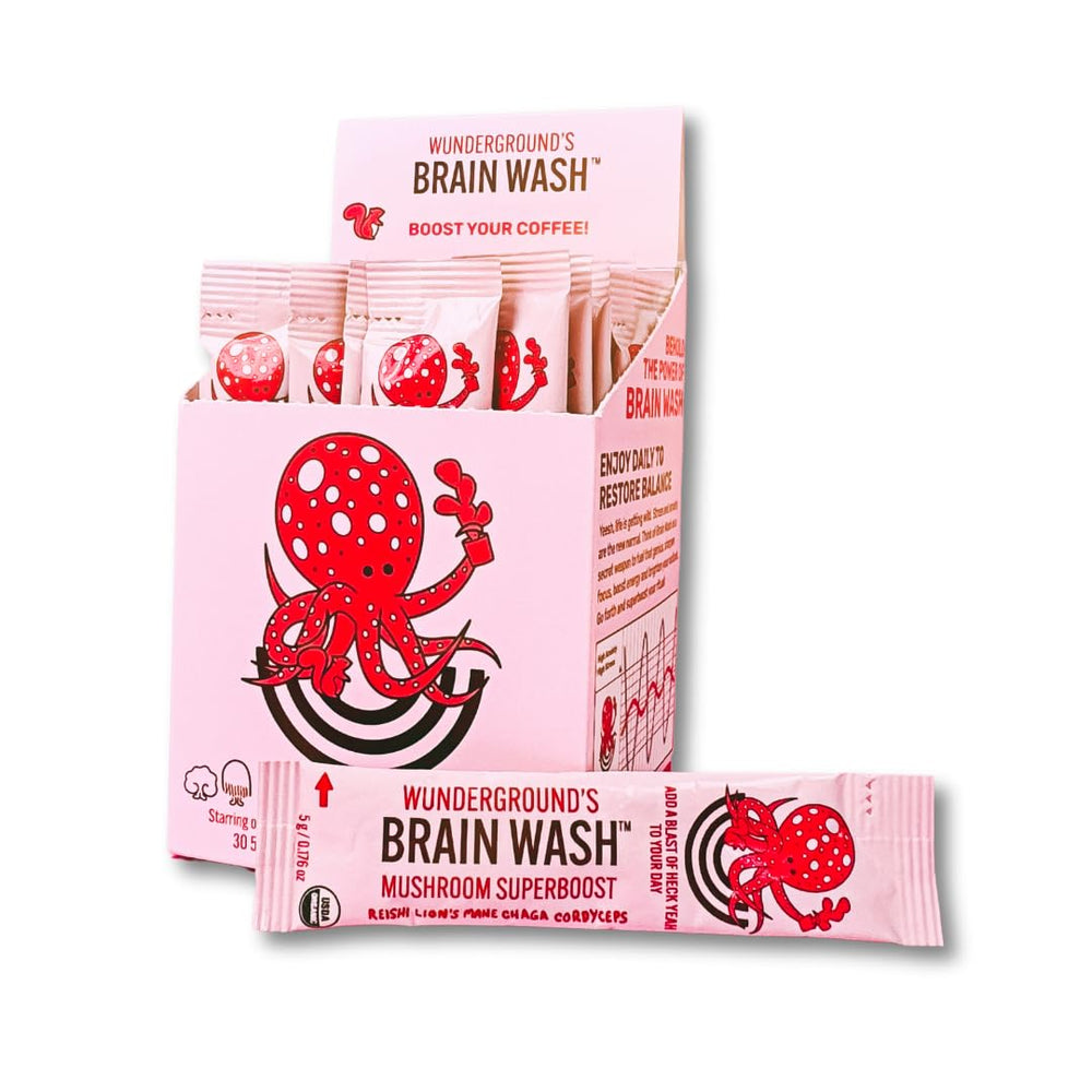Wunderground Brain Wash Mushroom Superboost carton front label