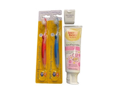 Brain Washd Customs Kids Toothbrush Kit – 2 soft toothbrushes, Bumble Bee floss and toothpaste