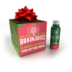 BrainJuice energy shot bottle shows convenient focus support.