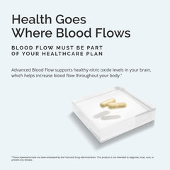 BrainMD Advanced Blood Flow label details emphasize purity and doctor-formulated quality.