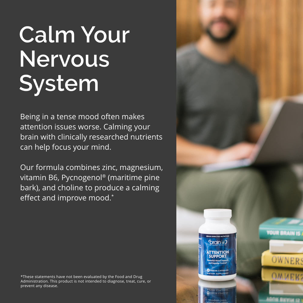 Attention Support bottle showing 30 servings