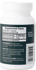 Close-up of BrainMD Lithium Orotate bottle label