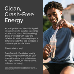 BrainMD ingredients label highlighting B vitamins and antioxidants for mental energy.