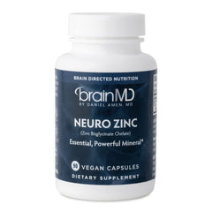 Front view of BrainMD Neuro Zinc bottle
