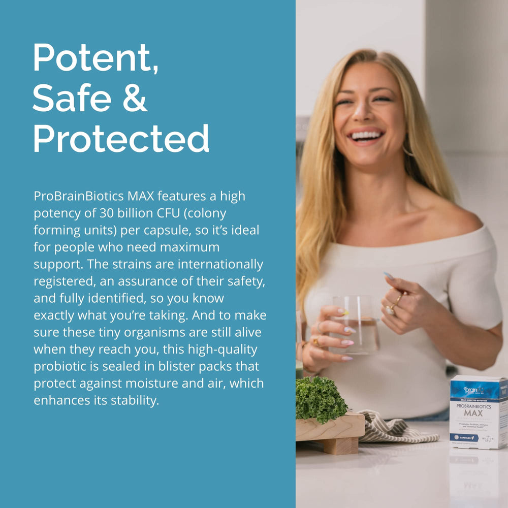 Ingredients and supplement facts for BrainMD ProBrainBiotics MAX