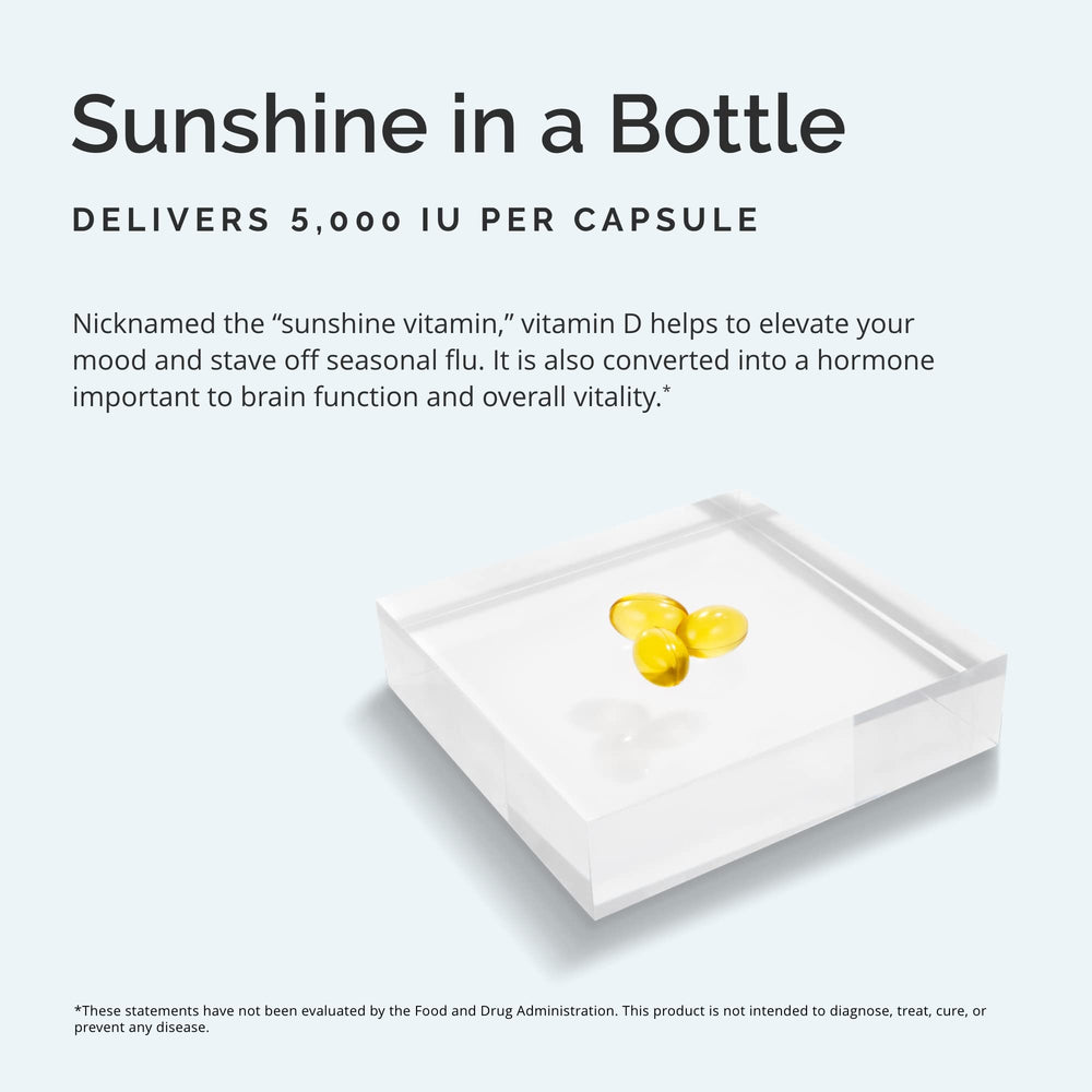 BrainMD Vitamin D3 5000 IU bottle on white background