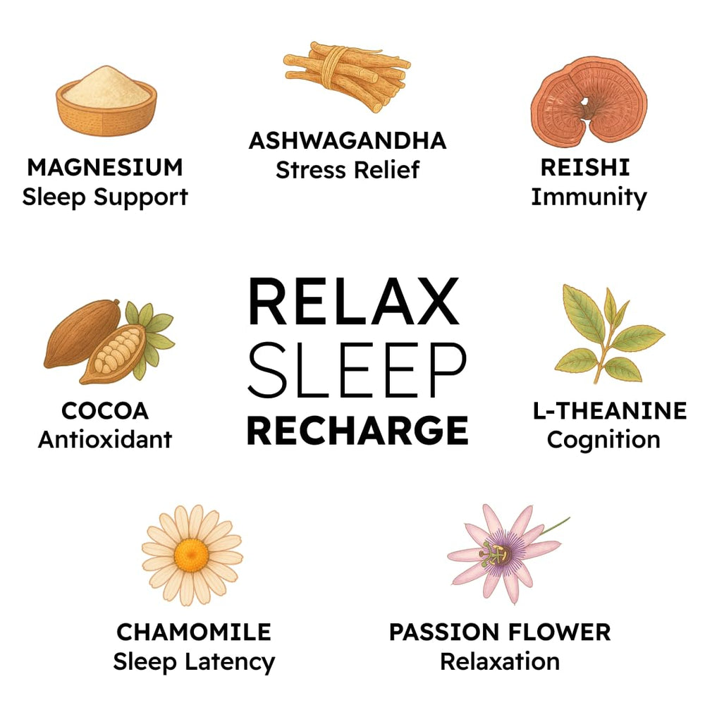 Close-up of Brainoa Sleep Cocoa dissolving in hot water