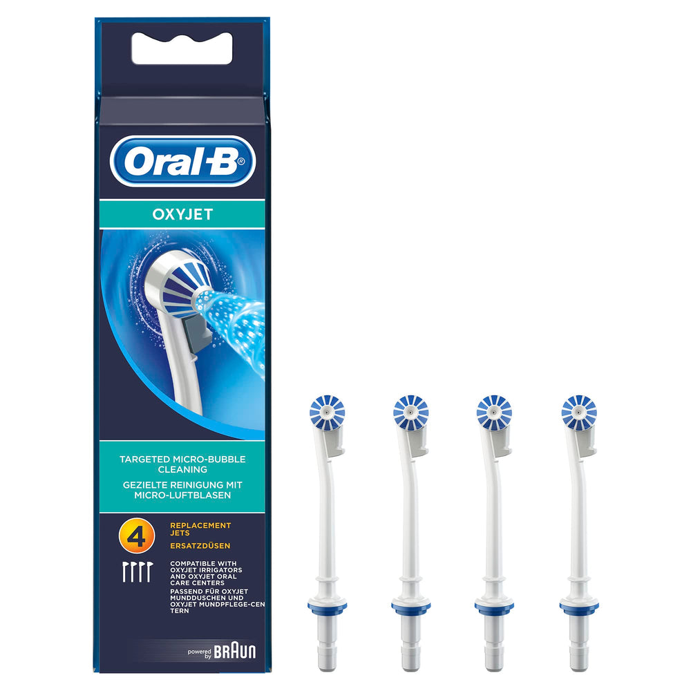 Close-up of Braun Oral-B ED17-4 Oxyjet toothbrush heads