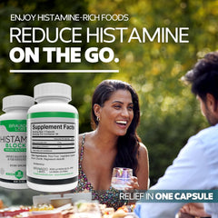 Close-up of active DAO enzyme capsule with vitamin C