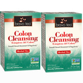 Front-facing packaging of Bravo Tea Colon Cleansing Herbal Tea