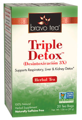Bravo Tea Triple Detox Herbal Tea 20 count packaging