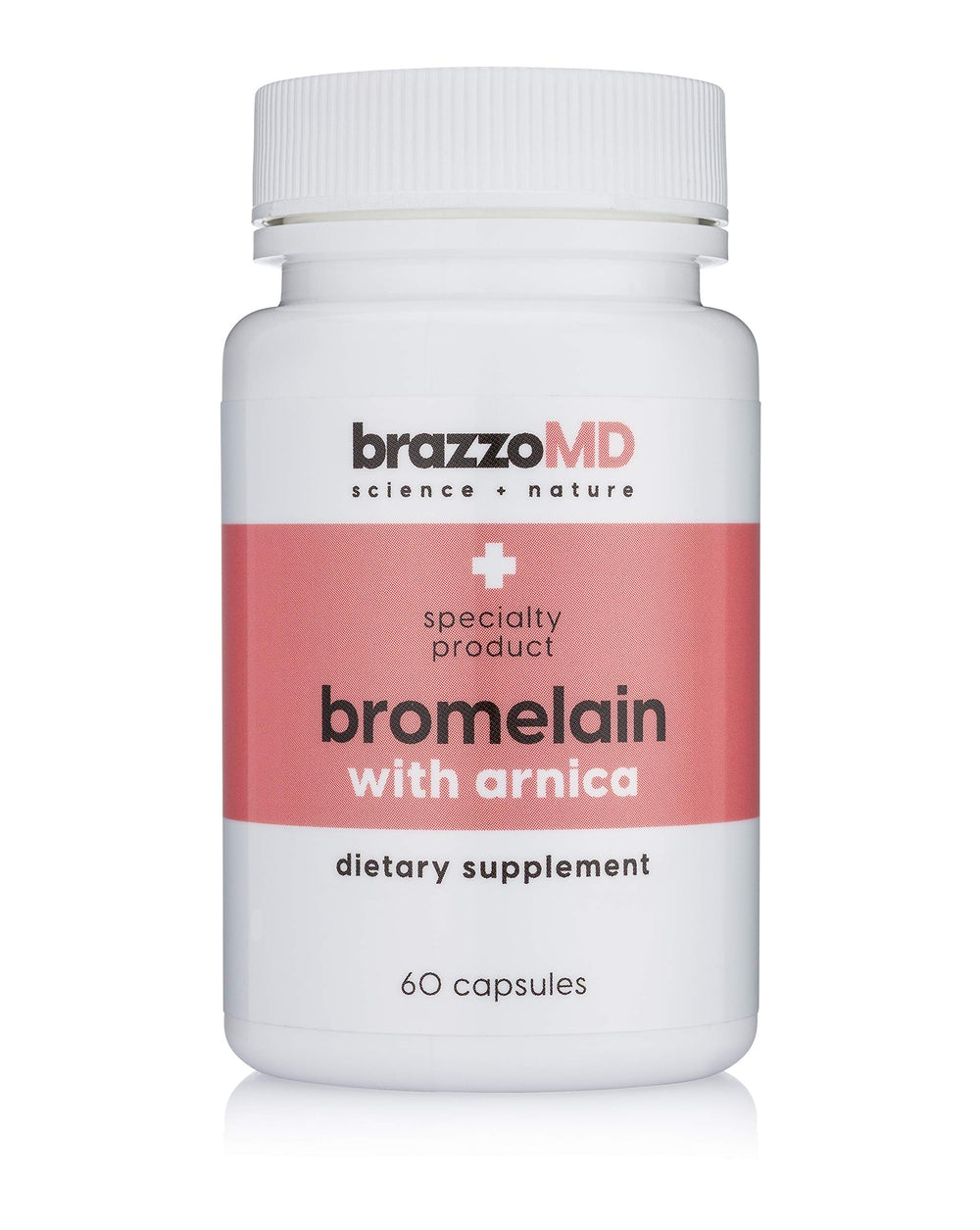 BrazzoMD Bromelain with Arnica bottle label