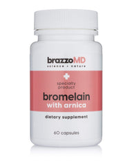 BrazzoMD Bromelain with Arnica bottle - 60 capsules front view