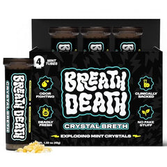 Breath Death Crystal Breath Mints packaging display