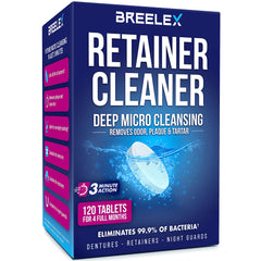 Box of Breelex Denture Cleaning Tablets with 120 tablets