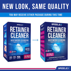 Dissolving Breelex tablet in water for dental appliance cleaning